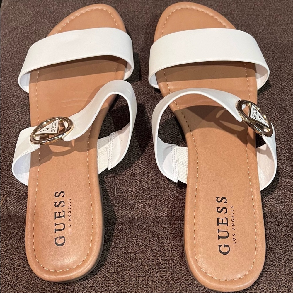 Guess sandals, White, size 10 Women’s. Like new. - Picture 5 of 6
